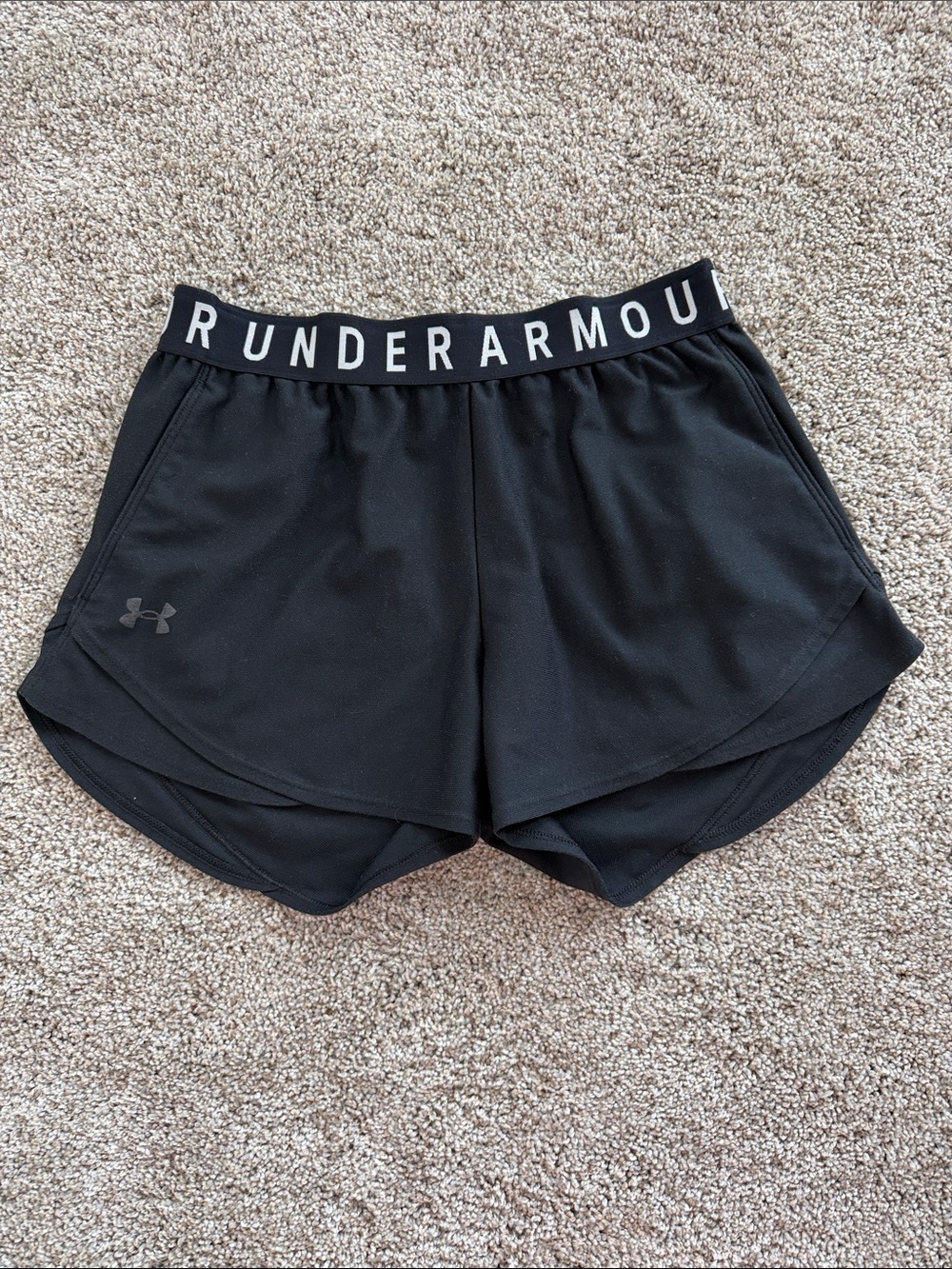 Under Armour Black Women's Athletic Shorts with Branded Waistband